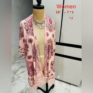 Pink Paisley Kimono Cardigan